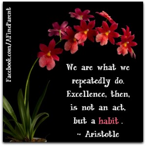 We Are What We Repeatedly Do. Excellence then is not an act, but a habit.